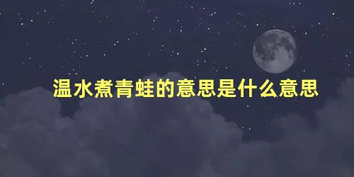 温水煮青蛙的意思是什么意思