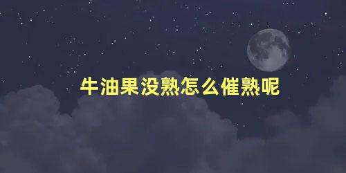 牛油果没熟怎么催熟呢