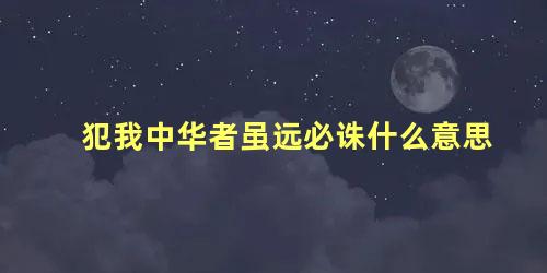 犯我中华者虽远必诛什么意思