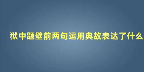 狱中题壁前两句运用典故表达了什么意思