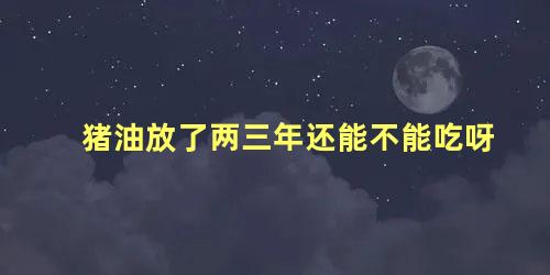 猪油放了两三年还能不能吃呀