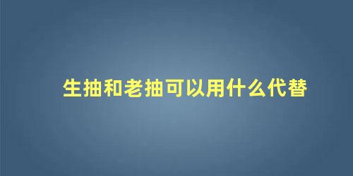 生抽和老抽可以用什么代替