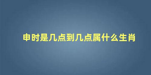 申时是几点到几点属什么生肖