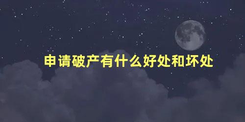 申请破产有什么好处和坏处