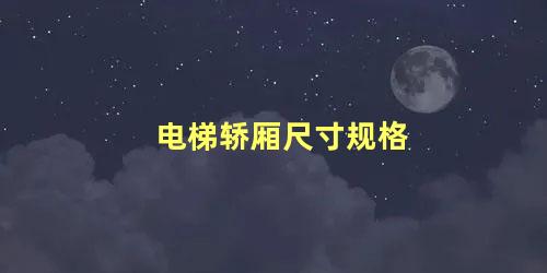 电梯轿厢尺寸规格