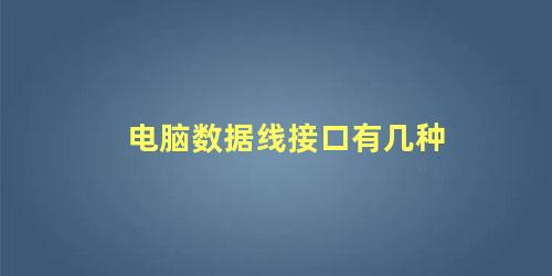 电脑数据线接口有几种