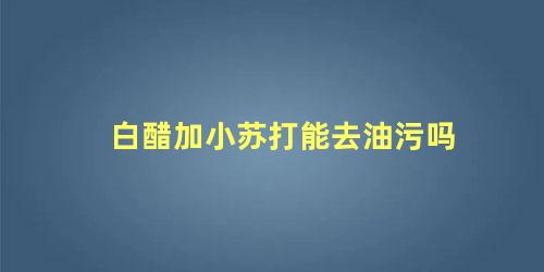 白醋加小苏打能去油污吗