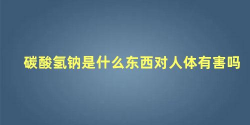 碳酸氢钠是什么东西对人体有害吗