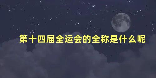 第十四届全运会的全称是什么呢