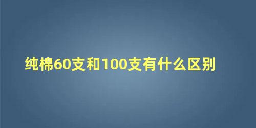 纯棉60支和100支有什么区别