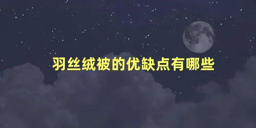 羽丝绒被的优缺点有哪些