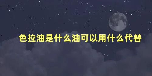 色拉油是什么油可以用什么代替