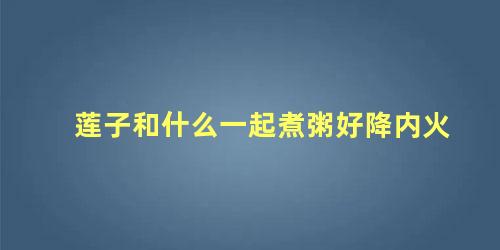 莲子和什么一起煮粥好降内火