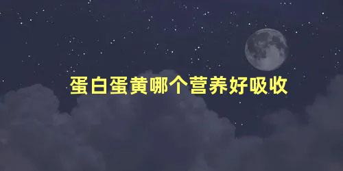 蛋白蛋黄哪个营养好吸收