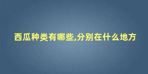 西瓜种类有哪些,分别在什么地方