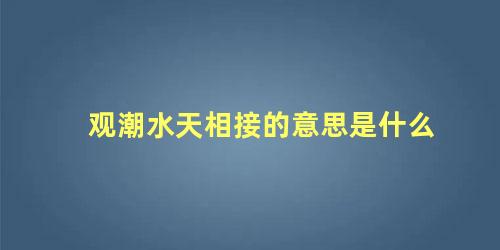 观潮水天相接的意思是什么