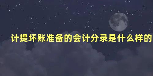 计提坏账准备的会计分录是什么样的