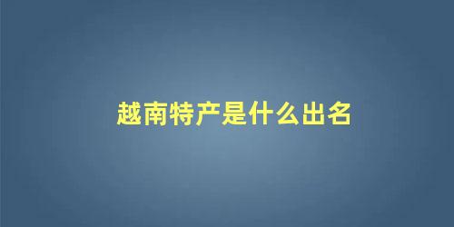 越南特产是什么出名