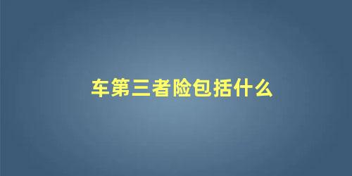 车第三者险包括什么