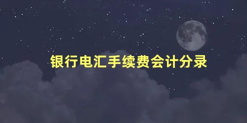 银行电汇手续费会计分录