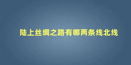 陆上丝绸之路有哪两条线北线