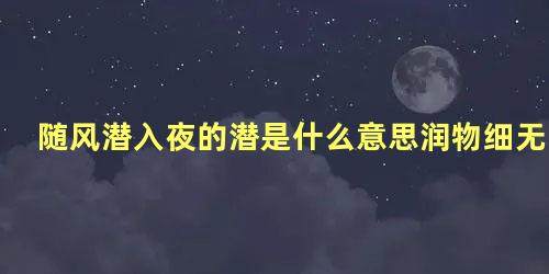 随风潜入夜的潜是什么意思润物细无声的润物是什么意思