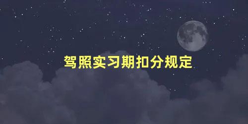 驾照实习期扣分规定