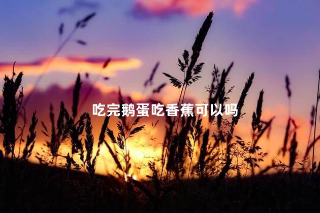 吃完鹅蛋吃香蕉可以吗