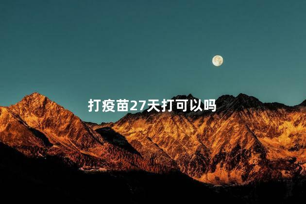 打疫苗27天打可以吗