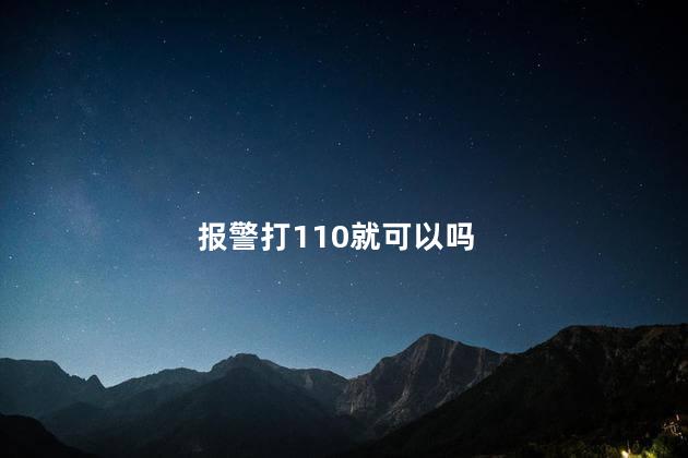 报警打110就可以吗