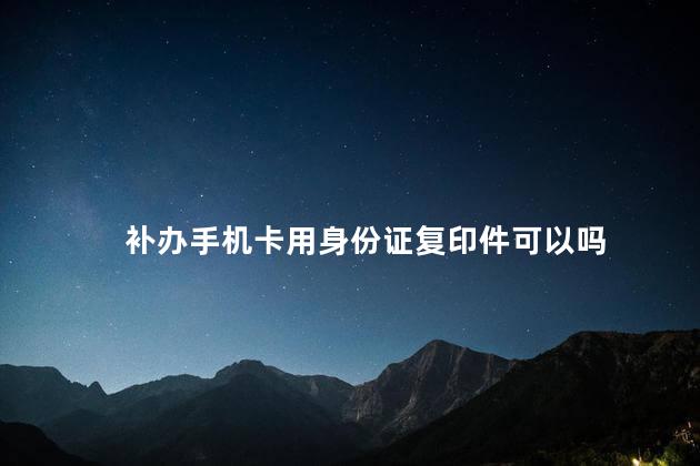 补办手机卡用身份证复印件可以吗