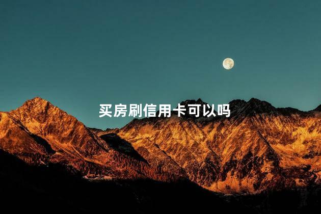 买房刷信用卡可以吗