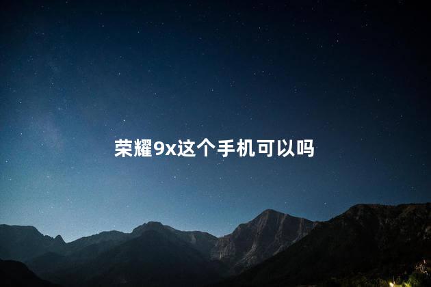 荣耀9x这个手机可以吗