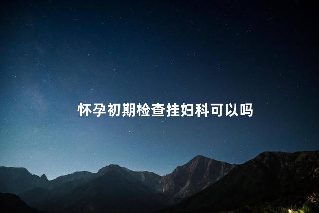 怀孕初期检查挂妇科可以吗