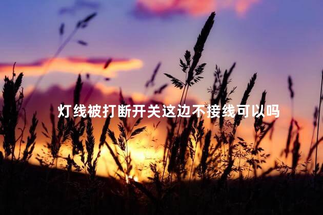 灯线被打断开关这边不接线可以吗