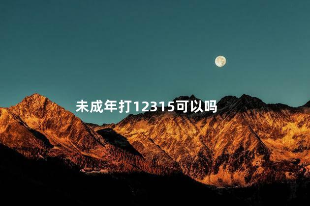 未成年打12315可以吗