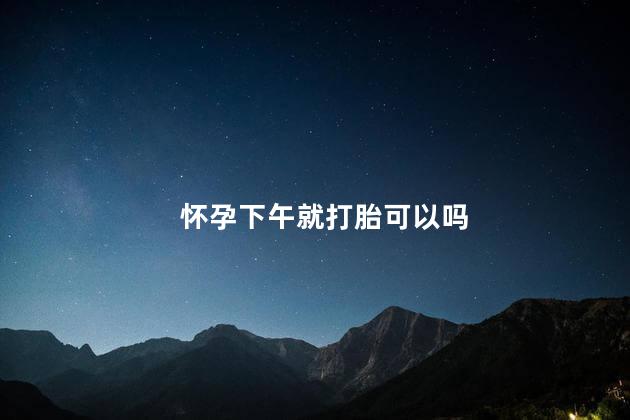 怀孕下午就打胎可以吗