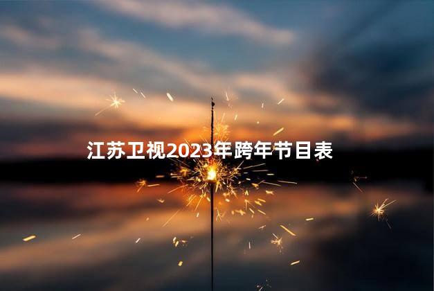 江苏卫视2023年跨年节目表