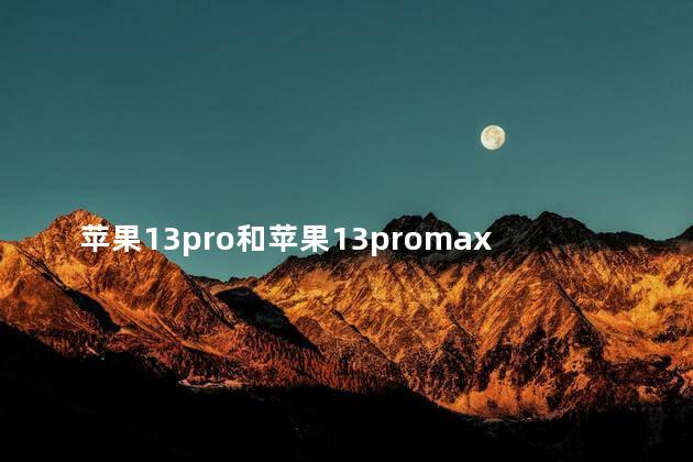 苹果13pro和苹果13promax区别