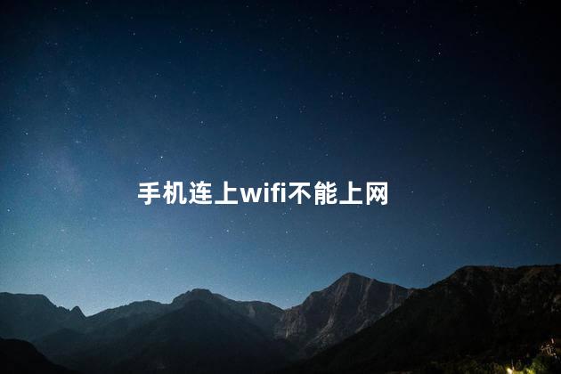 手机连上wifi不能上网